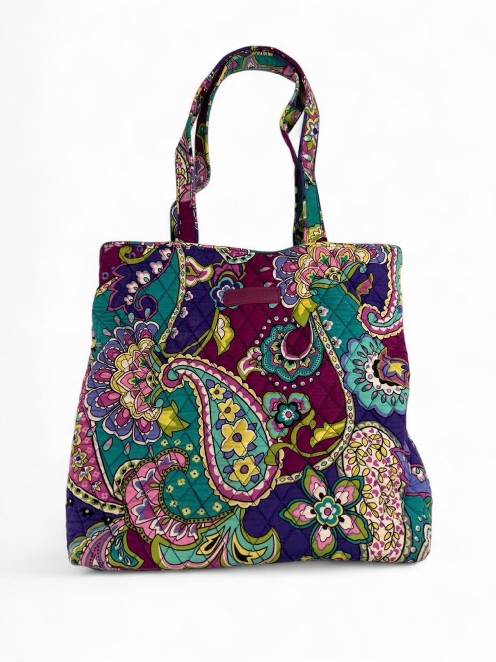 Vera Bradley Quilted Paisley Tote in Purple & Teal